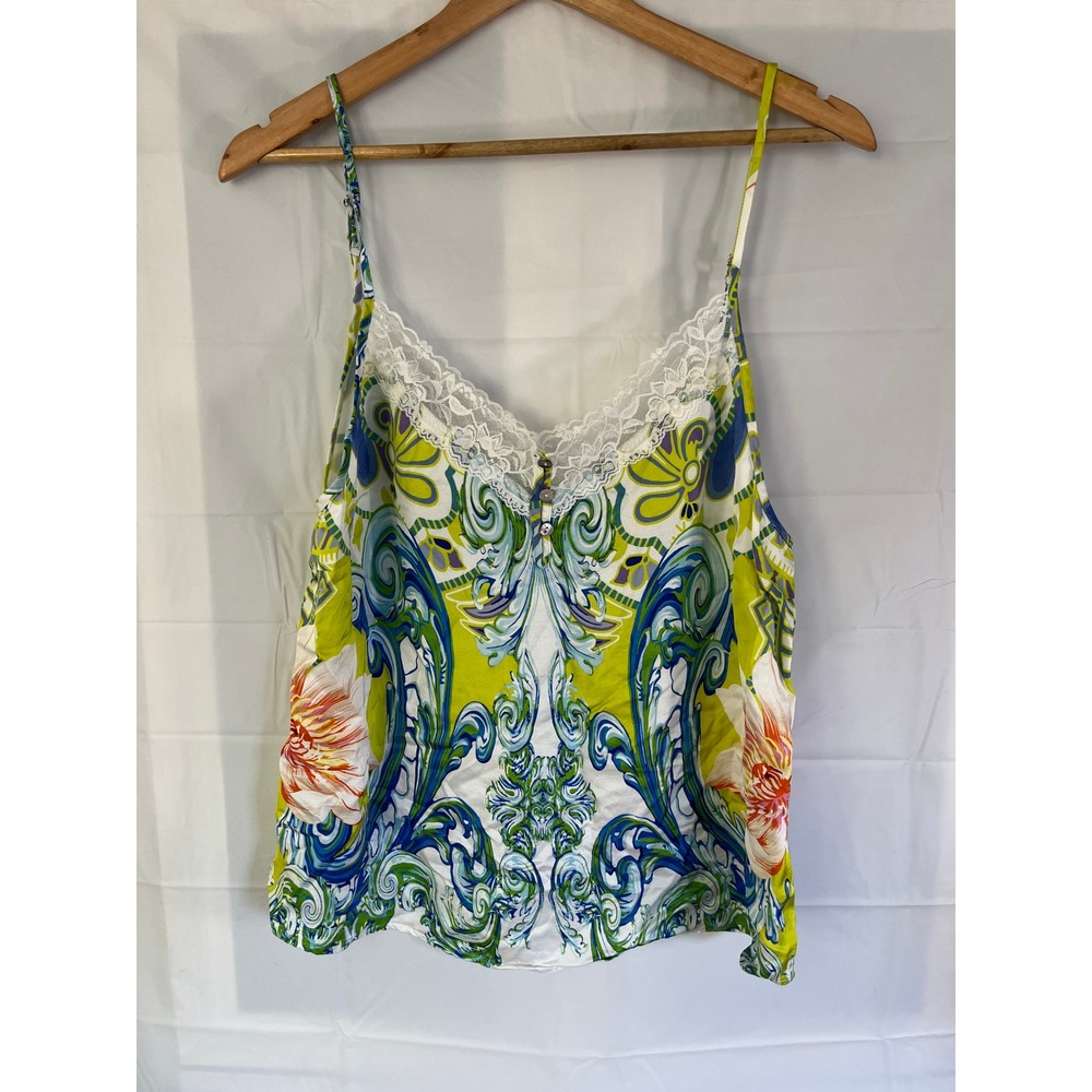 Esqualo Spaghetti Top Camisole Ocean Paisley